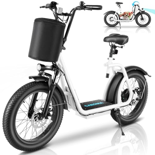 Caroma Peak 800w Electric Scooter Adults 20X3 Fat Tire, 20 MPH Top Speed & 30 Miles Range, Off-Road E Scooter w/Adjustable Seat & Detachable Basket, Foldable Ebike w/Shock Absorption for Commuting - Image 16
