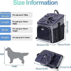 Alternative view of Dog Bike Basket Carrier, Pet Bicycle Front Carrier Backpack for Bike Riding Foldable Removable, Reflective Strips, 2 Side Storage Pockets, Pet Travel Bag for Cats Small Dogs