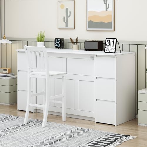 Twin Size Murphy Beds with Charging Station and Storage Drawers, Wood Cabinet Bed Frame, Wall Bed with Outlet & USB Ports for Home Office Studio, White - Image 11