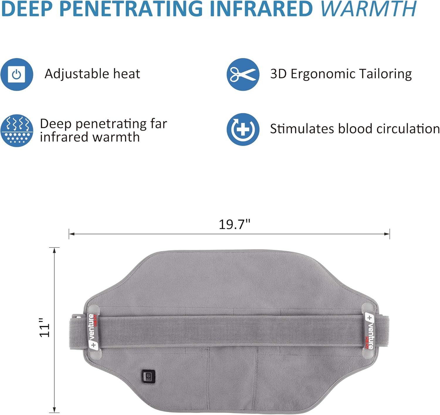 36 x 24 Venture Heat Far Infrared Deep Heating Pad for Injury Recovery and Pain Relief, 10 Hour Shutoff Ultra-Soft Deep Tissue Electric Therapeutic Device (Half Length) - Image 16