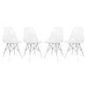 Dover Molded Side Chair with Acrylic Base, Set of 4 – Clear