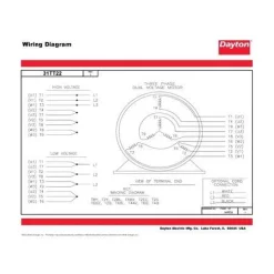 Alternative view of Dayton 31TT22 Mtr,3 Ph,2 HP,1725,208-230/460V,EFF 86.5