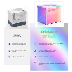 Alternative view of Rainbow Disposable Facial Towel Storage Box Acrylic Towel Container Compatible with Clean Skin Club Clean Towel XL Wall-Mounted Face Towel Organizer with Drawer(Excluding Facial Towels)