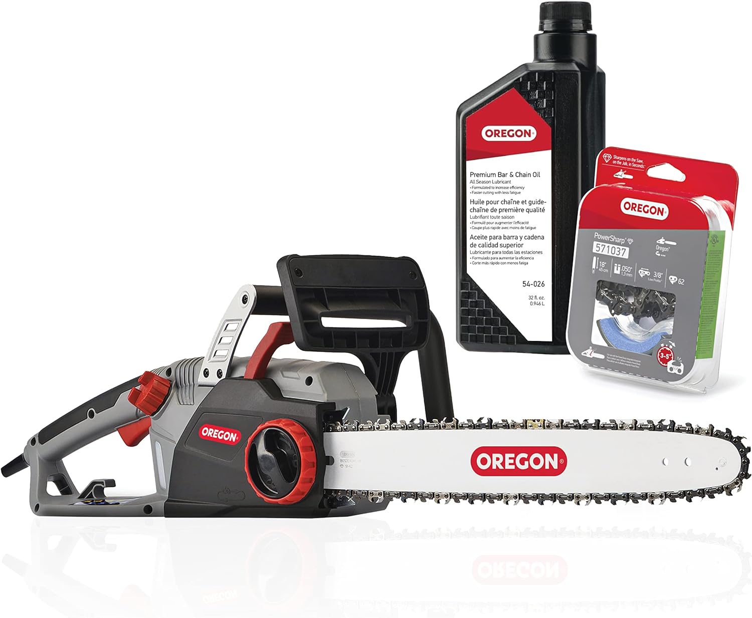Oregon CS1500 18-inch 15 Amp Self-Sharpening Corded Electric Chainsaw, with Integrated Self-Sharpening System (PowerSharp) and Chain Brake for Safety, 120V - Image 2