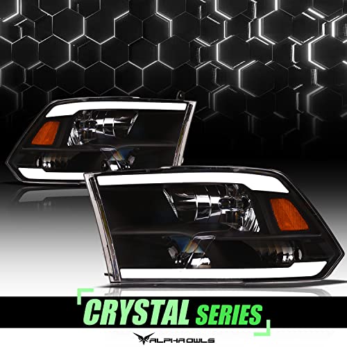 Alpha Owls 8710401 Crystal Headlights With Switchback Sequential LED Light Bar & Startup Light – Black Amber Fits 2009-2018 Dodge Ram 1500 2500 3500/2019-2023 Classic Halogen Models - Image 37