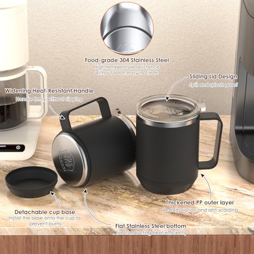 Coffee Mug Warmer & Mug Set for Desk, Electric Coffee Cup Warmer with 16oz Heated Mug, Smart Coffee Heater with Auto Shut Off for Office/Home, Christmas/Birthday/Coffee Gifts for Men & Women,Black - Image 19
