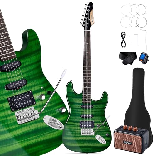 Leo Jaymz 39 Full Size ST Style Electric Guitar Starter Kit with SSH Pickup, 5W Portable Amp, Tuner, Gig Bag, Strap & Accessories (Violet Ocean) - Image 13