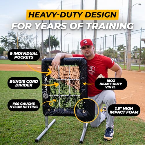 ALAGPRO? The Original 9 Hole Pitching Net with Strike Zone Pocket | Pitching Target for Baseball & Softball Pitchers - Image 24