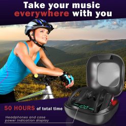 Alternative view of TBI Pro PowerPro5989 Wireless Bluetooth Earbud Headphones with Mic, Black