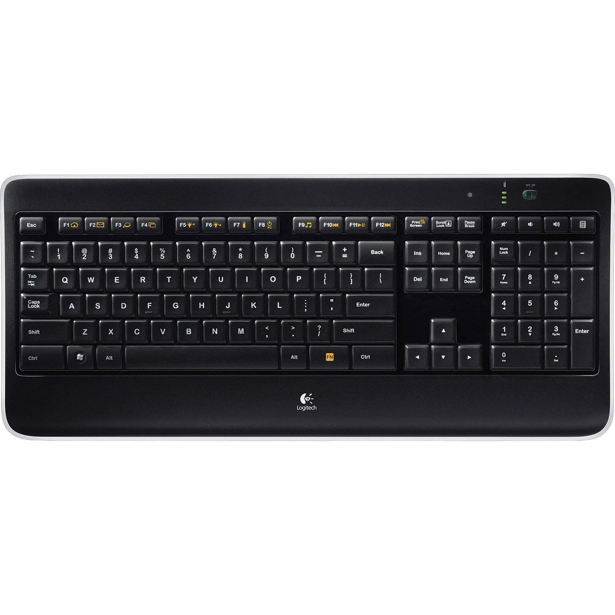 Logitech – K800 Wireless Illuminated Keyboard – Black