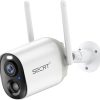 Wireless Outdoor Security Camera, SECRT Battery Powered 1080P WiFi Surveillance Cameras for Home Security System, Color Night Vision, Motion Detection, Siren Alarm and Spotlight, 2-Way-Talk,Waterproof