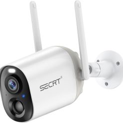Wireless Outdoor Security Camera, SECRT Battery Powered 1080P WiFi Surveillance Cameras for Home Security System, Color Night Vision, Motion Detection, Siren Alarm and Spotlight, 2-Way-Talk,Waterproof