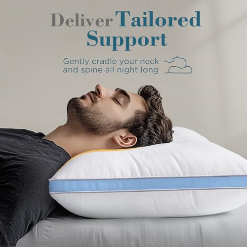 viewstar Bed Pillows King Size Set of 2, Hotel Quality, Down Alternative Big Pillow for Back, Stomach or Side Sleepers, Firm - Image 78