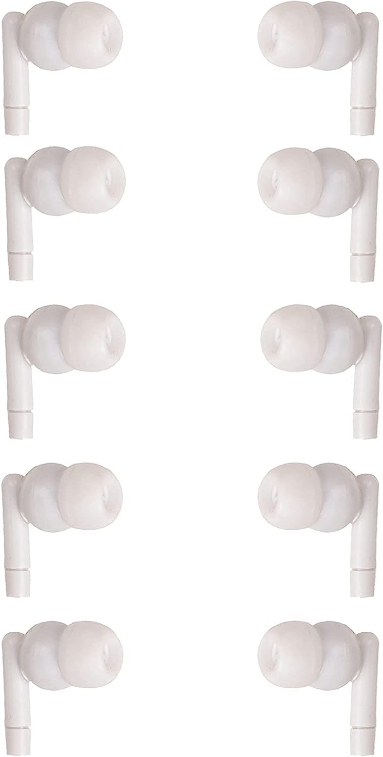JustJamz Pearl Basic White Headphones 3.5mm Disposable Earphones Bulk Earbuds for Kids and Adults 50 Pack Pack of 2 - Image 3