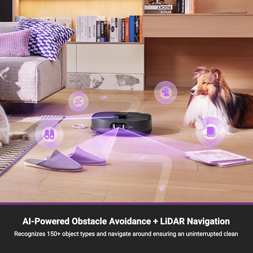 Eureka J15 Pro Ultra Robot Vacuum and Mop with Self Emptying Base, 16,200 Pa Suction, Flex-Arm Design Mop, Auto Mop Hot Water Washing & Hot Air Drying, Anti-Tangle, AI Obstacle Avoidance, Black - Image 24