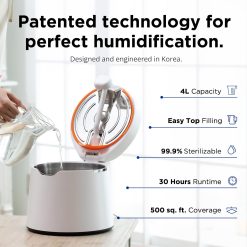 Alternative view of Carepod 31S Stainless Steel Humidifier, 1Gal/4L, Quiet, Filter-Free