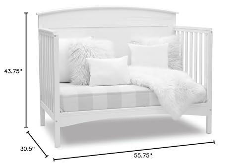 Delta Children Archer Solid Panel 4-in-1 Convertible Baby Crib – Greenguard Gold Certified, Bianca White - Image 13