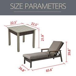 Alternative view of LOKATSE HOME Outdoor Patio Chaise Lounge Chair Cushion Furniture Reclining Adjustable with Armrest for Pool, Deck or Yard, Dark Gray