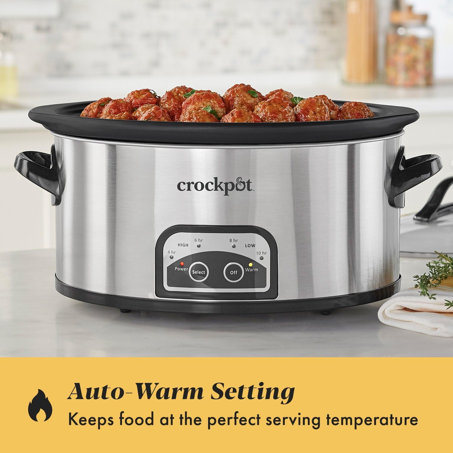 Crock-Pot Large 8-Quart Programmable Slow Cooker with Auto Warm Setting Black Stainless Steel - Image 10