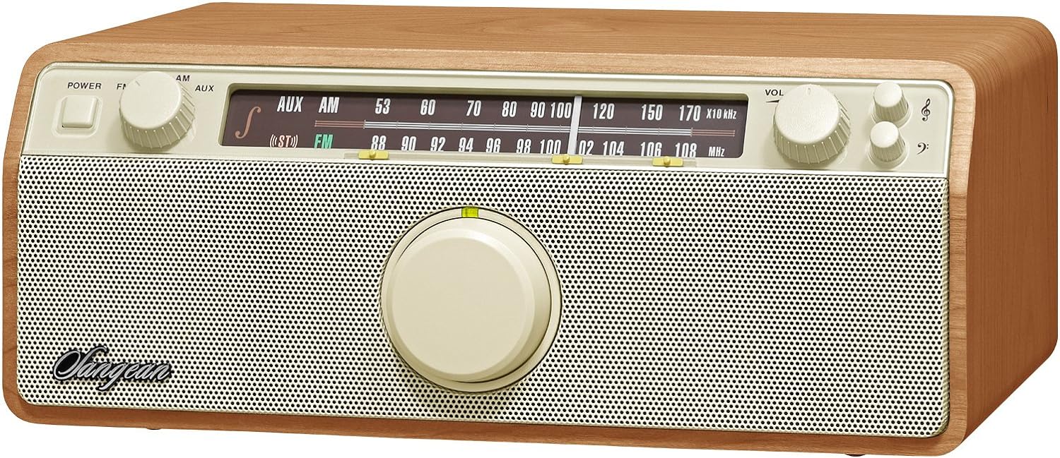 Sangean WR-12BT AM/FM/Bluetooth/AUX-In Stereo Analog Wooden Cabinet Radio (Dark Walnut)