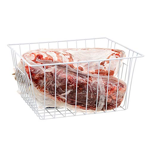 Freezer Wire Baskets, Kitchen Storage Organizer Bins for Chest and Upright Freezer, Refrigerator Dividers Containers with Handles – Pearl White (3) - Image 16