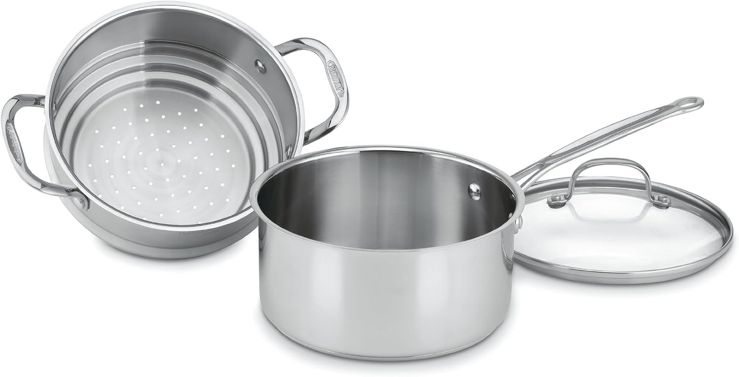 Cuisinart 77-35CG Chef’s Classic Stainless 3-Piece 3-Quart Steamer Set