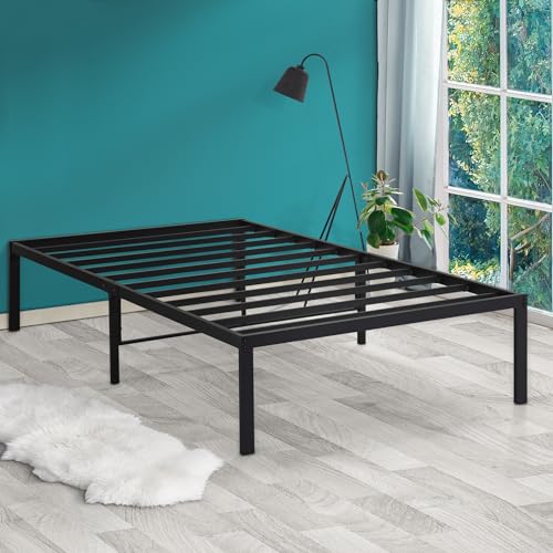 PrimaSleep 18 Inch Tall Heavy Duty Steel Slat Bed Frame/Anti-Slip Support/Easy Assembly Mattress Foundation/No Noise/No Box Spring Needed/Full/Black - Image 27