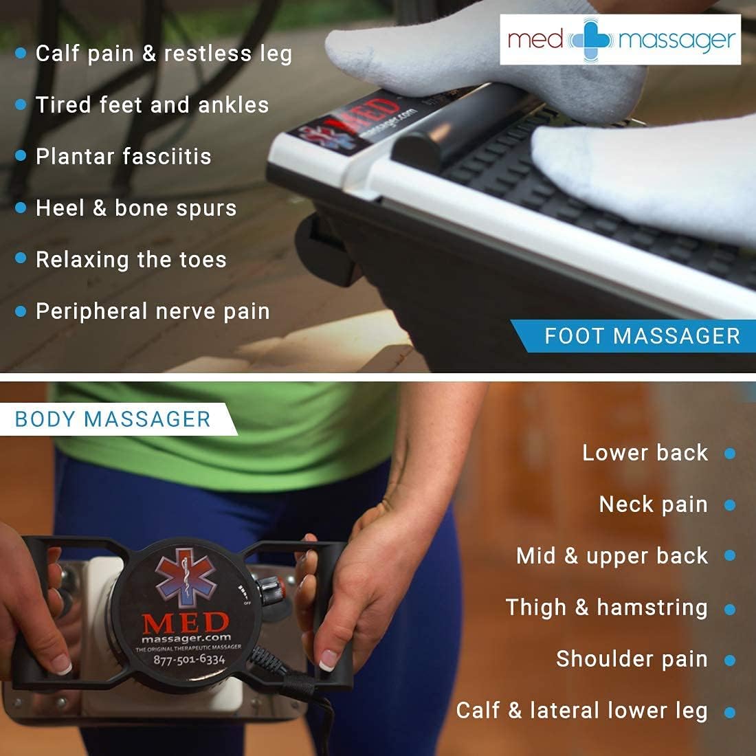 MEDMASSAGER MMB04B Variable Speed Body & Foot Massager Combo - Image 2