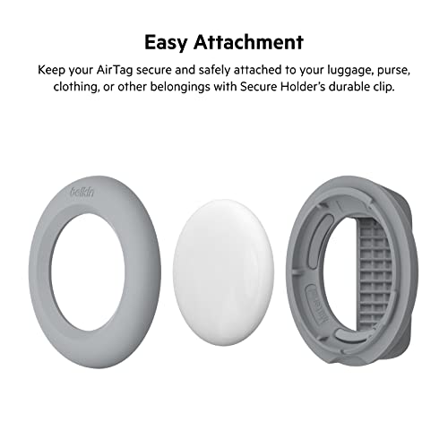 Belkin Apple AirTag Secure Holder with Key Ring – Durable, Scratch-Resistant Case with Open Face & Raised Edges – Protective AirTag Keychain Accessory for Keys - Image 2