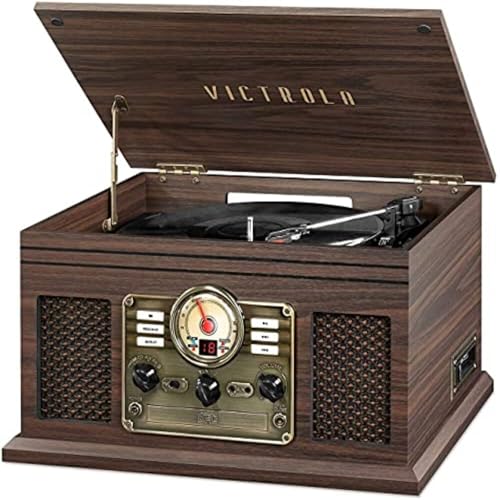 Victrola The Quincy 6-in-1 Bluetooth Record Player & Multimedia Center with Built-in Speakers ?C 3-Speed Turntable, CD & Cassette Player, AM/FM Radio, Wireless Music Streaming (Natural) - Image 5