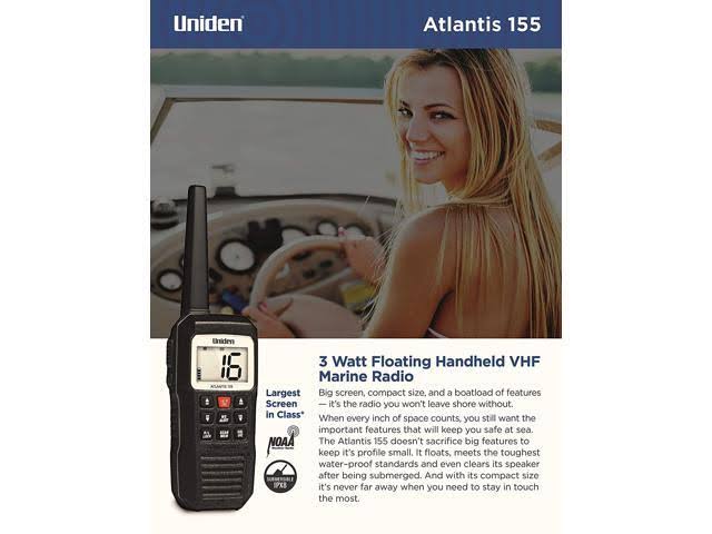 Uniden Atlantis 155 Floating Handheld VHF Marine Radio - Image 8
