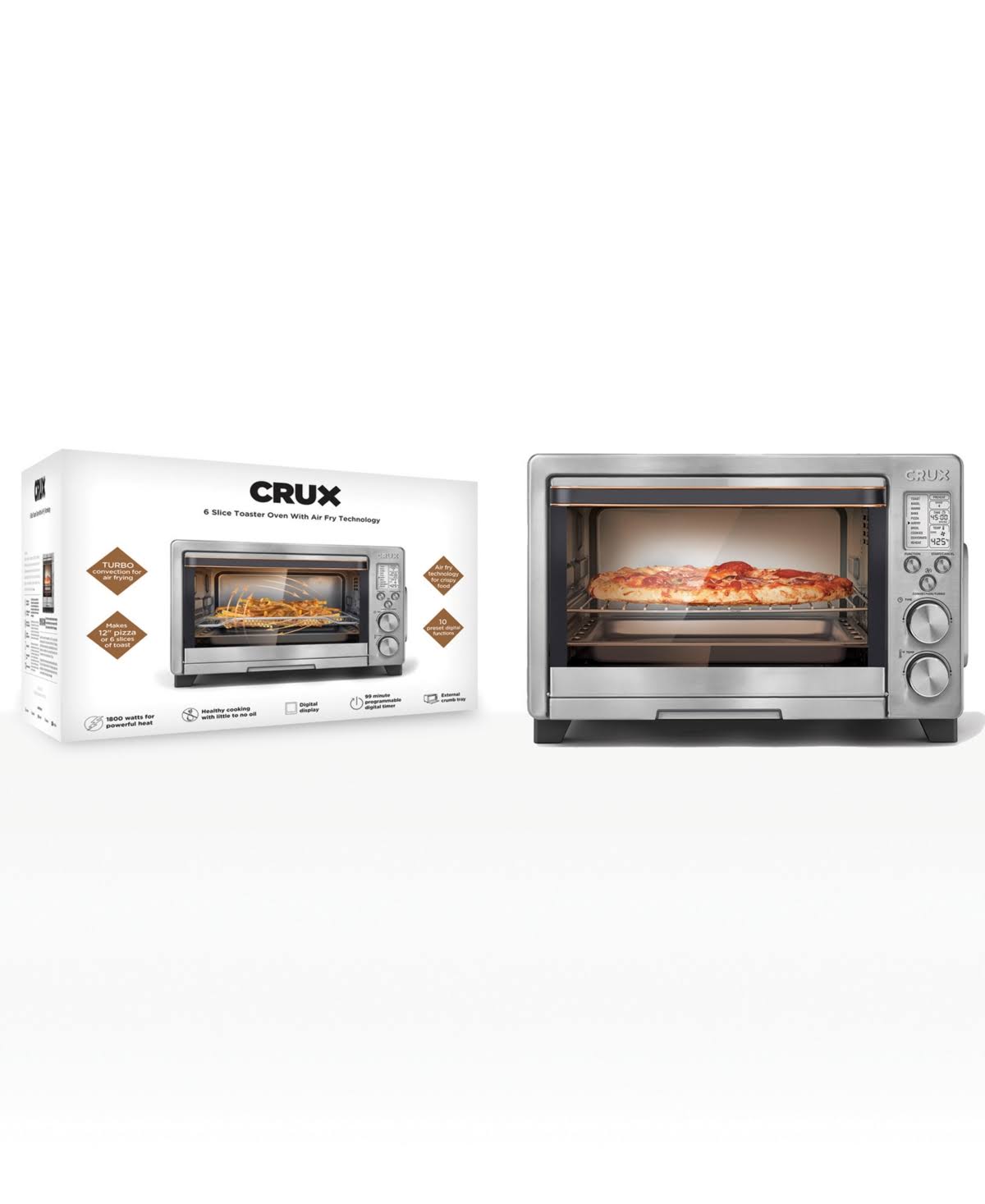 Crux 6 Slice Digital Air Frying Toaster Oven - Image 4