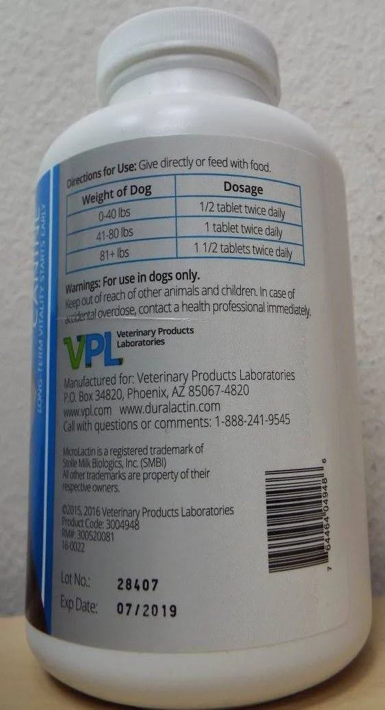 Duralactin Canine 180 Chewable Tablets - Image 2