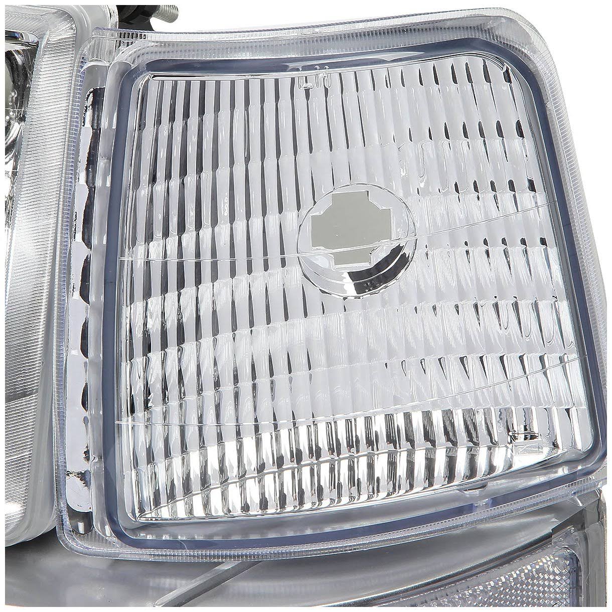 DNA Motoring for 92-96 Ford F150/F250/F350/Bronco 6pcs Headlight+Corner/Side Marker Lamps Chrome/Clear 5 Gen 93 94 95 Left+Right - Image 4