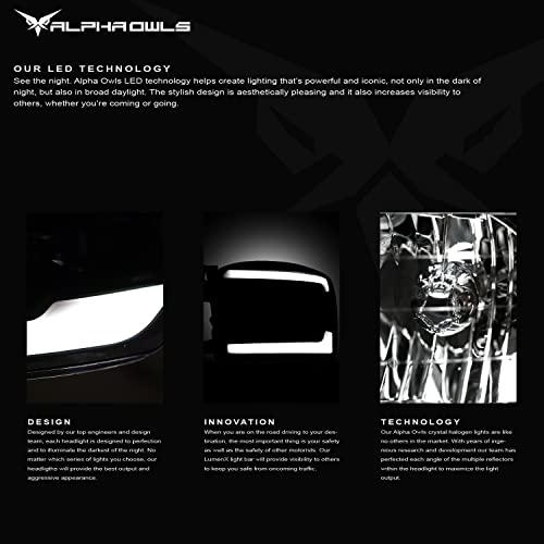 Alpha Owls 8710401 Crystal Headlights With Switchback Sequential LED Light Bar & Startup Light – Black Amber Fits 2009-2018 Dodge Ram 1500 2500 3500/2019-2023 Classic Halogen Models - Image 34