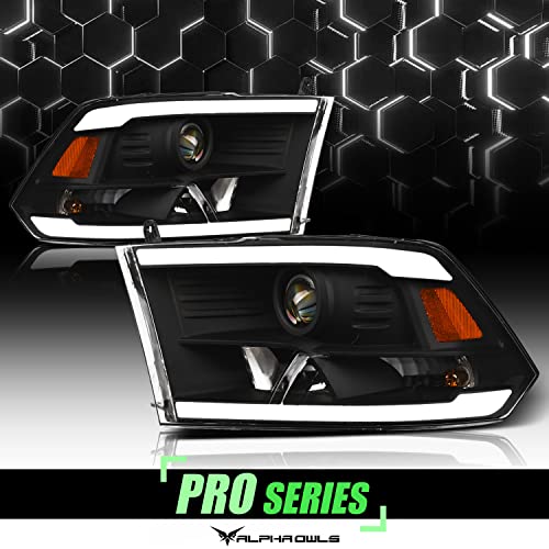 Alpha Owls 8710401 Crystal Headlights With Switchback Sequential LED Light Bar & Startup Light – Black Amber Fits 2009-2018 Dodge Ram 1500 2500 3500/2019-2023 Classic Halogen Models - Image 43