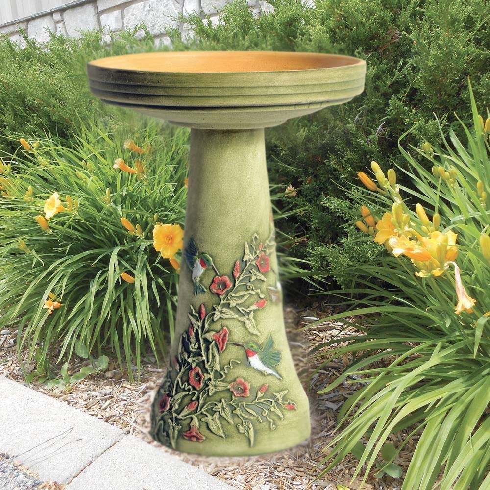 Burley Clay Hummingbird Bird Bath Set - Image 6