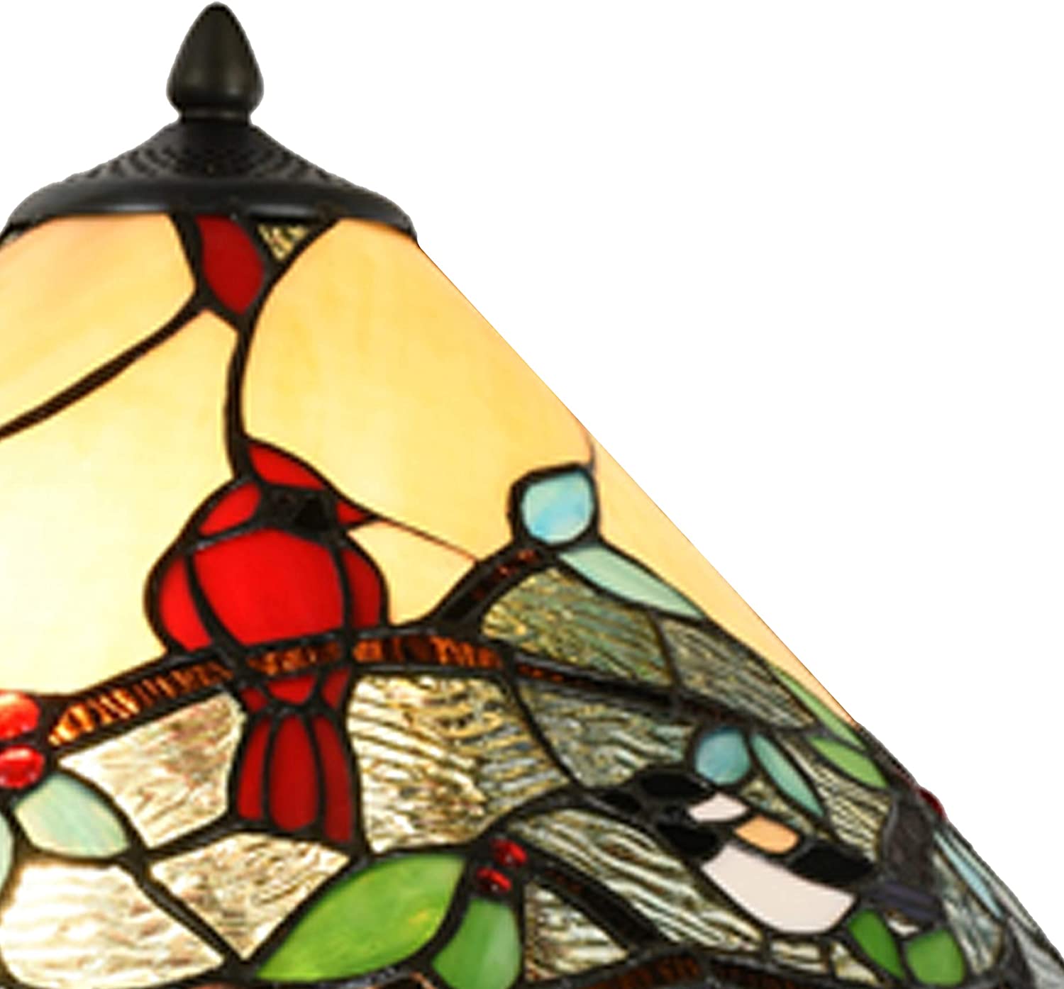 River of Goods 24 Cardinal Triple-Lit Stained Glass Table Lamp - Image 3