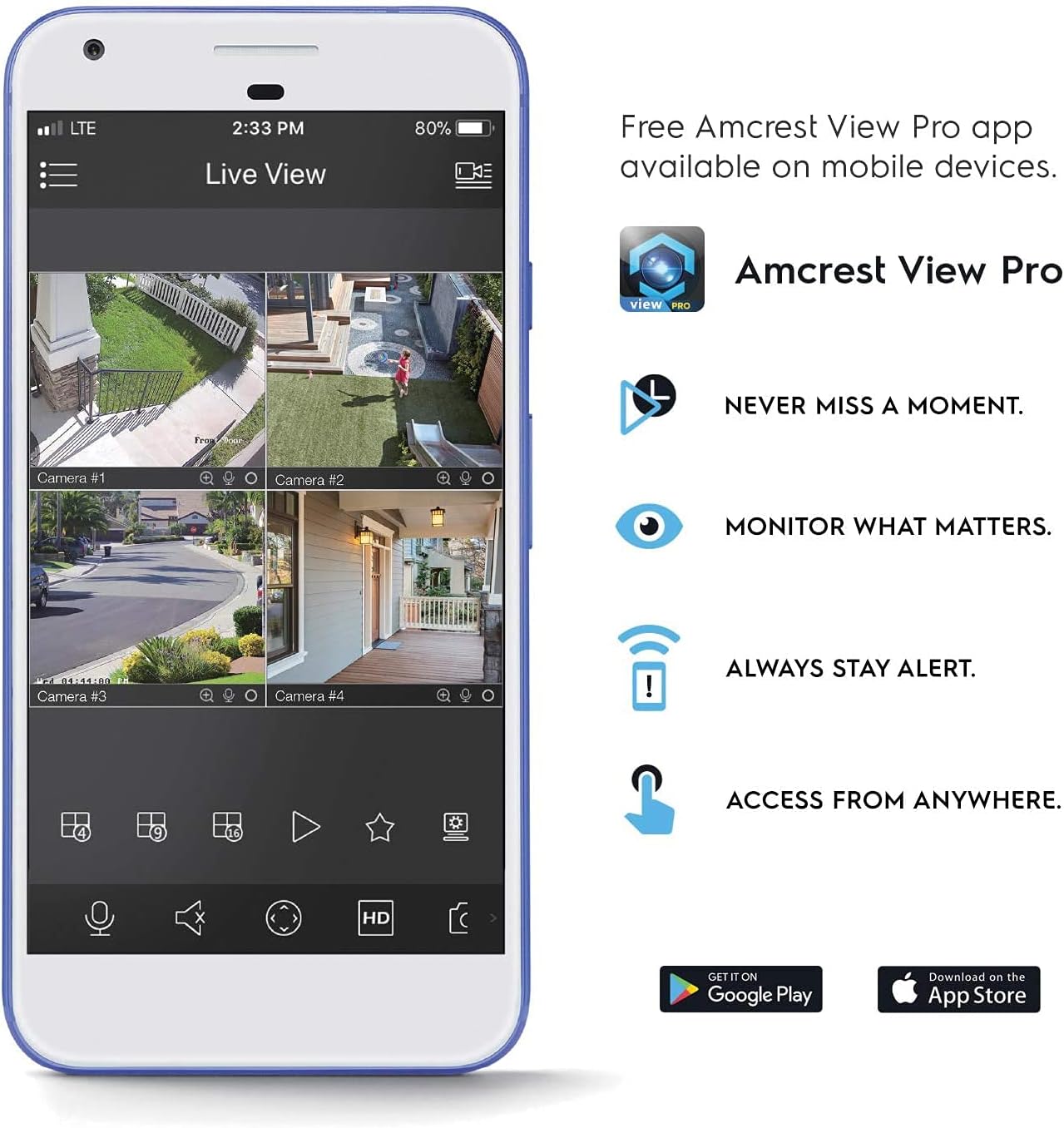 Amcrest 5MP Turret POE Camera, UltraHD Outdoor IP Camera POE with Mic/Audio, 5-Megapixel Security Surveillance Cameras, 98ft NightVision, 2.8mm Lens (103?? FOV), IP67, MicroSD (256GB), (IP5M-T1179EW) - Image 5
