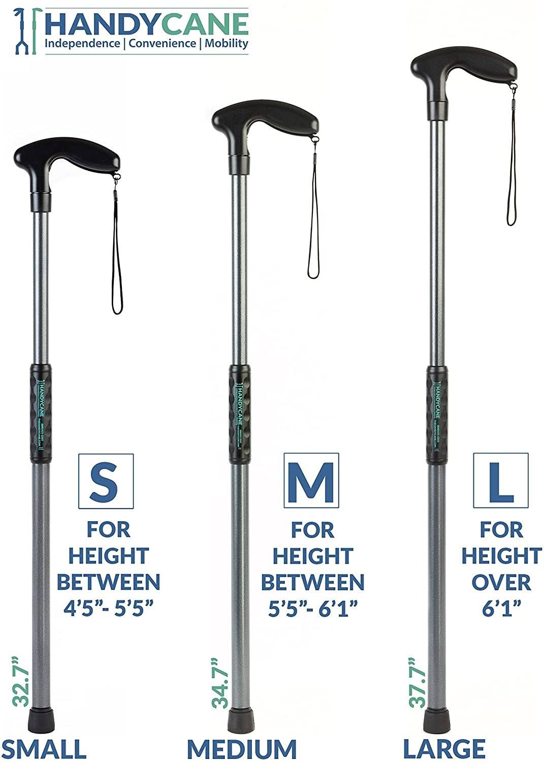 Handy Cane All-in-One Walking Aid with Built-in Reacher Grabber-Medium - Image 2