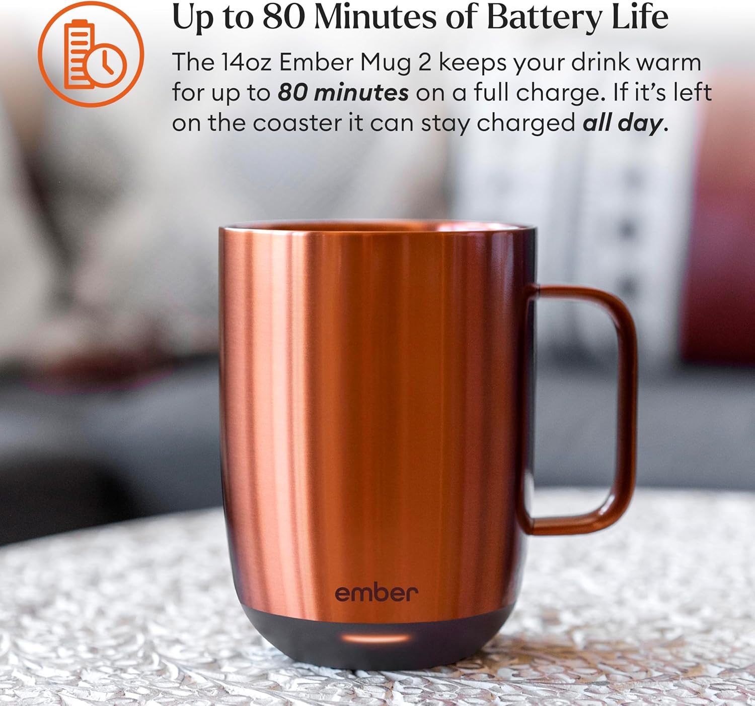 Ember Temperature Control Smart Mug 2, 14 Oz, App-Controlled Heated Coffee Mug with 80 Min Battery Life and Improved Design, White - Image 19