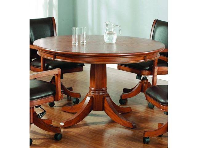 Hillsdale Furniture Parkview Round Game Table, Medium Brown Oak - Image 3