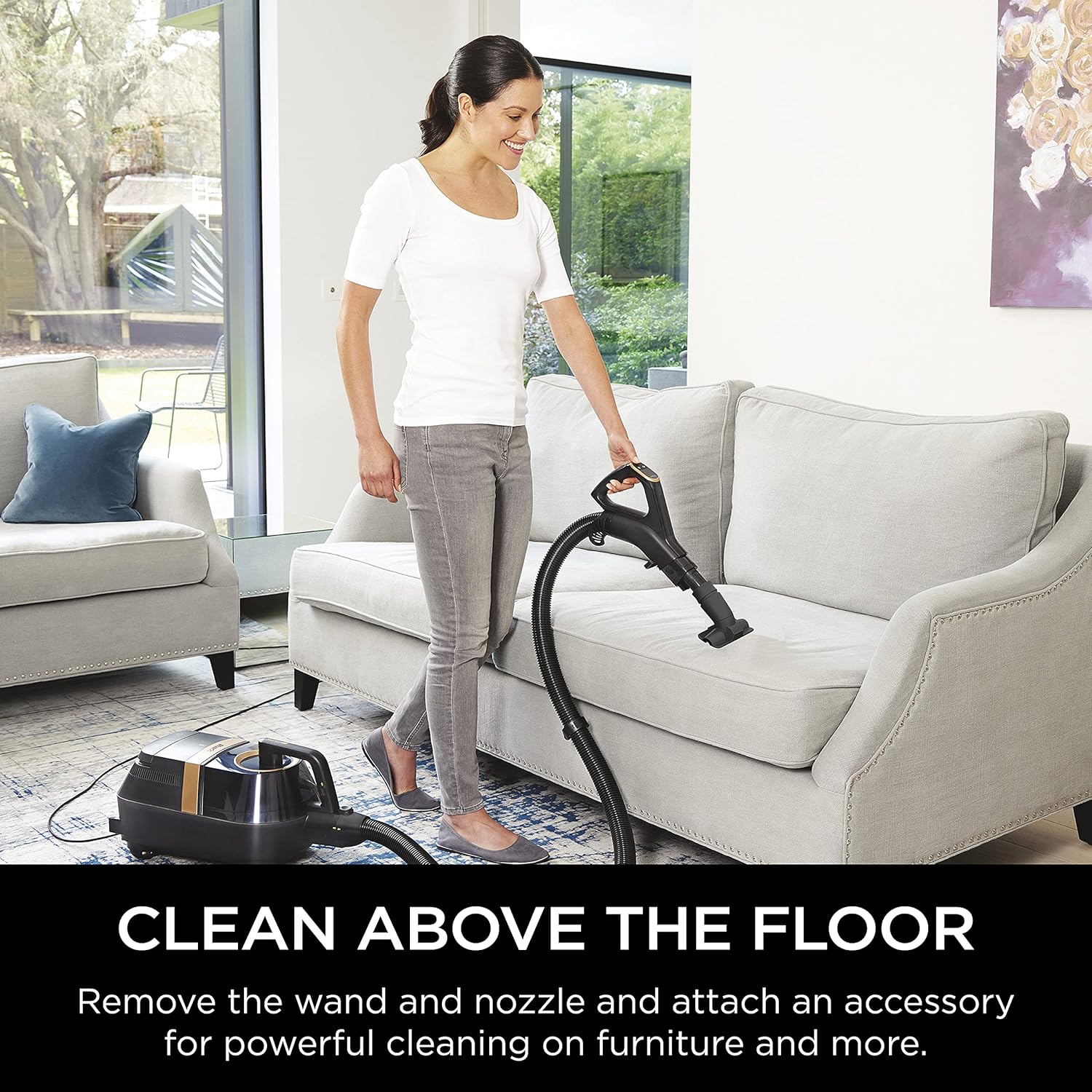 Shark CZ2001 Canister Vacuum Vertex Bagless Corded with Self-Cleaning Brushroll & DuoClean PowerFins, Black/Copper, Placeholder - Image 6