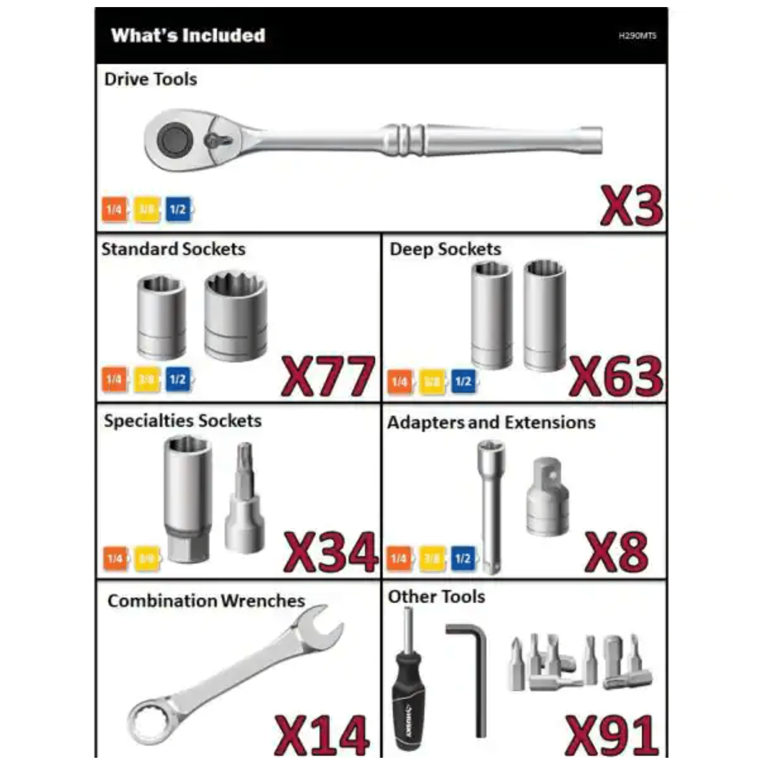 Husky Mechanics Tool Set?? 290-Piece (H290MTS) - Image 12