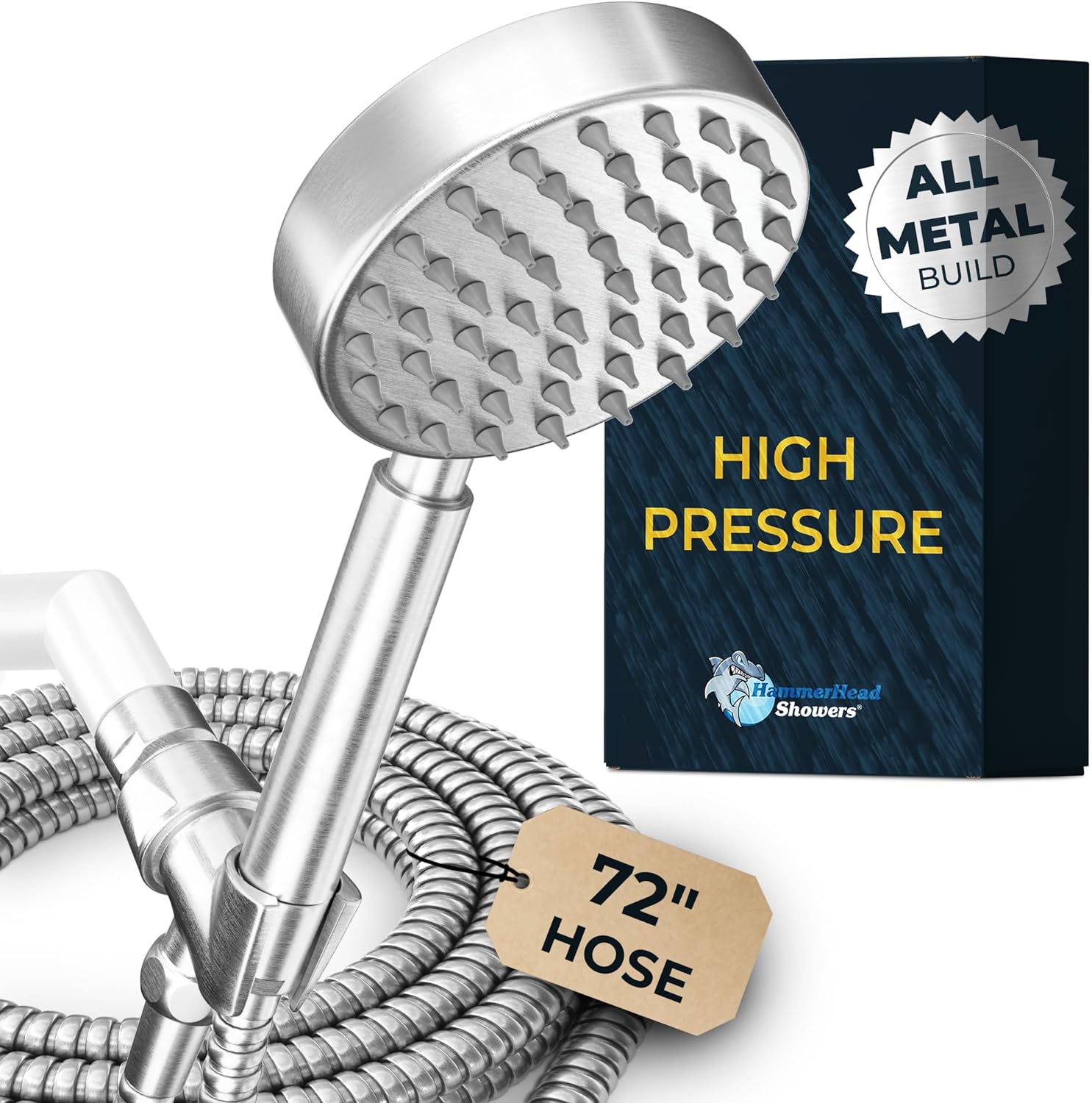 HammerHead Showers? Solid Metal LOW FLOW Handheld Shower Head with Hose and Brass Holder – OIL RUBBED BRONZE ?C Water Saving 1.75 GPM Detachable Shower Head – Adjustable Shower Wand Bracket & 6ft Hose - Image 4