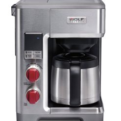 Alternative view of Wolf Gourmet – 10-Cup Coffee Maker with Water Filtration – Stainless Steel/Red Knob