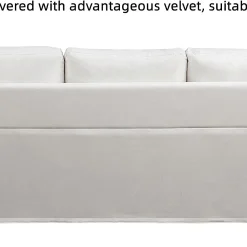 Alternative view of SZLIZCCC Cream Velvet Sofa Three Seater Couch??78 inches Long Sofas,Soft Sitting Sofa??Couches for Living Room, Apartment, Bedroom