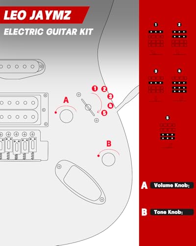 Leo Jaymz 39 Full Size ST Style Electric Guitar Starter Kit with SSH Pickup, 5W Portable Amp, Tuner, Gig Bag, Strap & Accessories (Violet Ocean) - Image 99