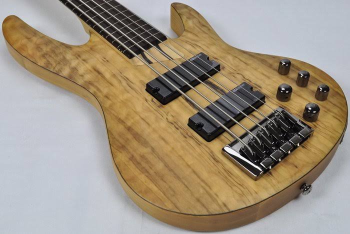 ESP LTD B-205 Fretless Spalted Maple Natural Satin 5 String Bass - Image 4