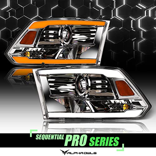 Alpha Owls 8710401 Crystal Headlights With Switchback Sequential LED Light Bar & Startup Light – Black Amber Fits 2009-2018 Dodge Ram 1500 2500 3500/2019-2023 Classic Halogen Models - Image 31